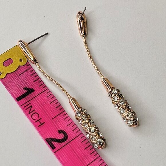 Crystal Teardrop Earring Gold tone Crystal Earring - Picture 8 of 10